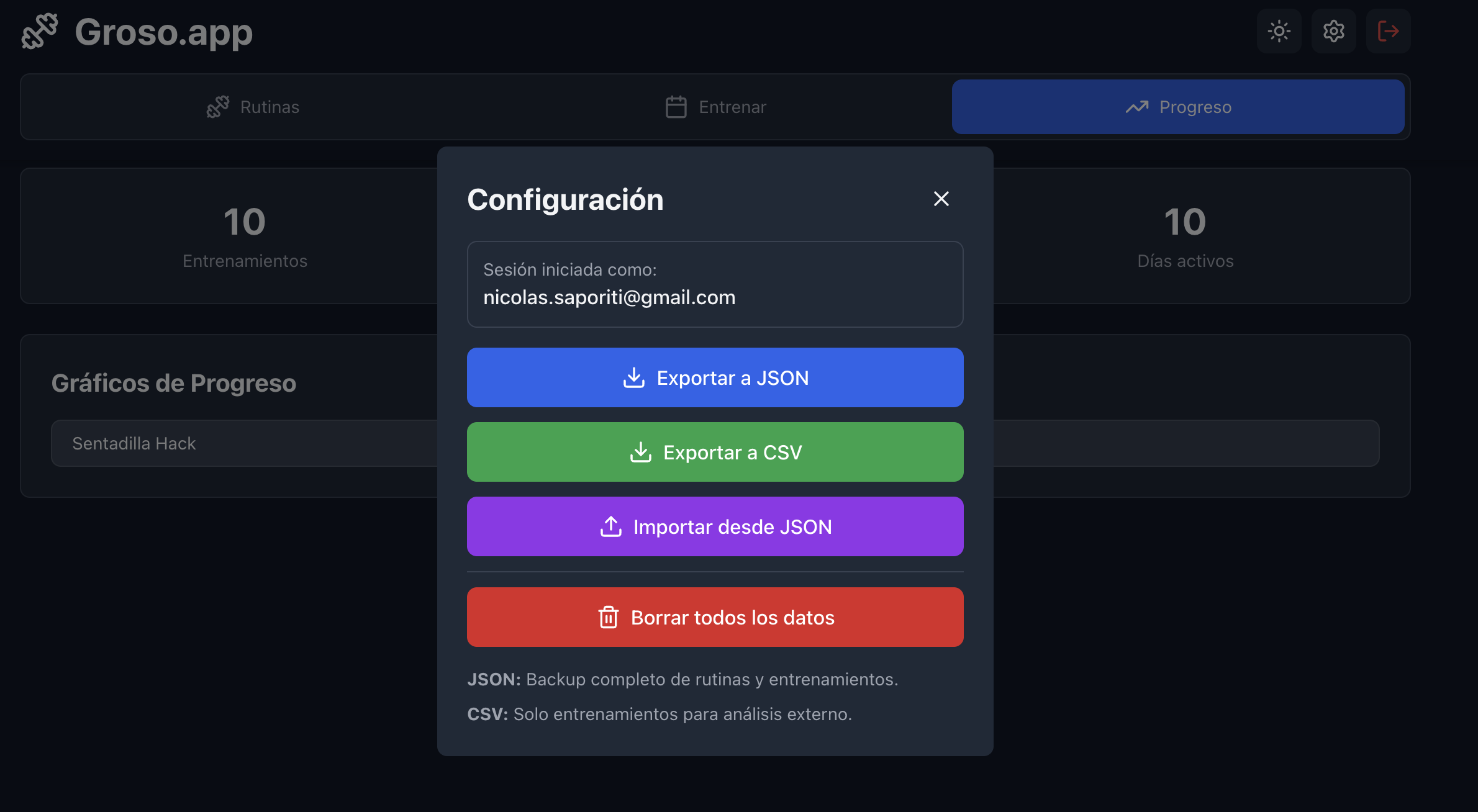 Exportación de Datos
